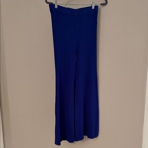 House of Harlow 1960 Blue Knit Pants Size M High Waisted Wide Leg Pull On